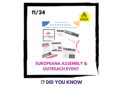 MVidee aanwezig bij Europeana Network Association Outreach Event en General Assembly