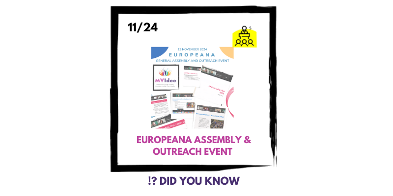 MVidee aanwezig bij Europeana Network Association Outreach Event en General Assembly